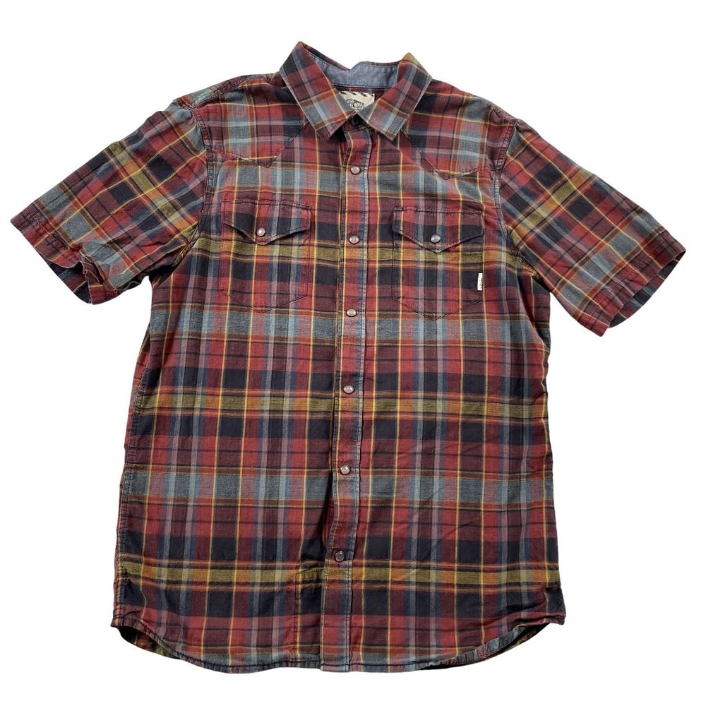 Vans Off the Wall Western Shirt Mens Medium Snap Button Plaid
